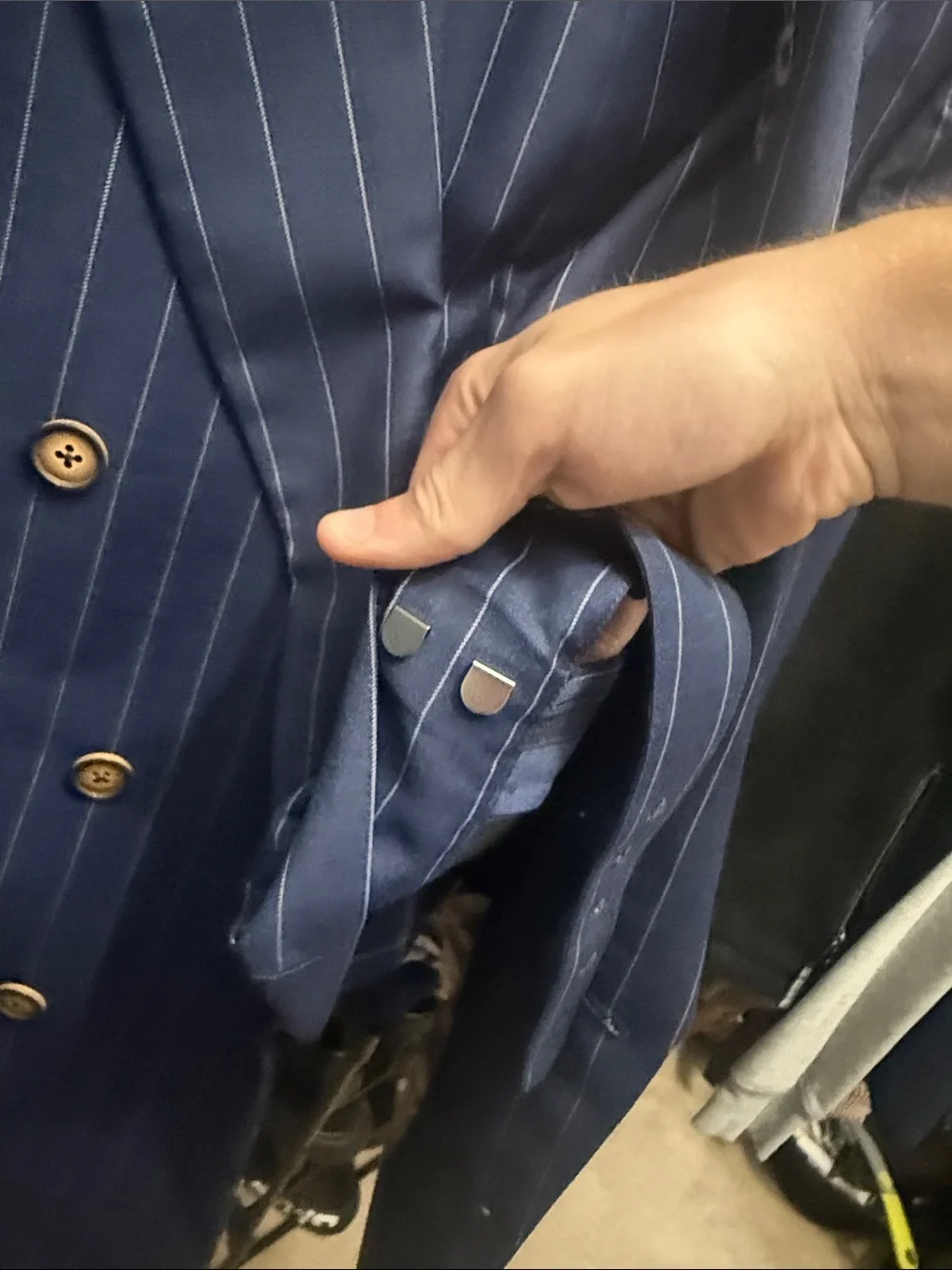 Navy Pinstripe Double-Breasted - bespoke custom